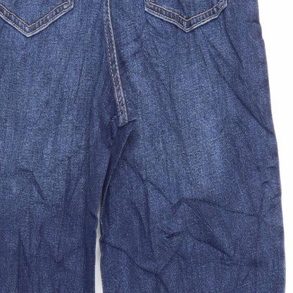 Marks and Spencer Womens Black Cotton Tapered Jeans Size 6 L28 in Regular Zip