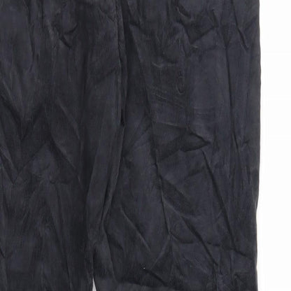 Marks and Spencer Mens Black Cotton Trousers Size 30 in L31 in Regular Zip