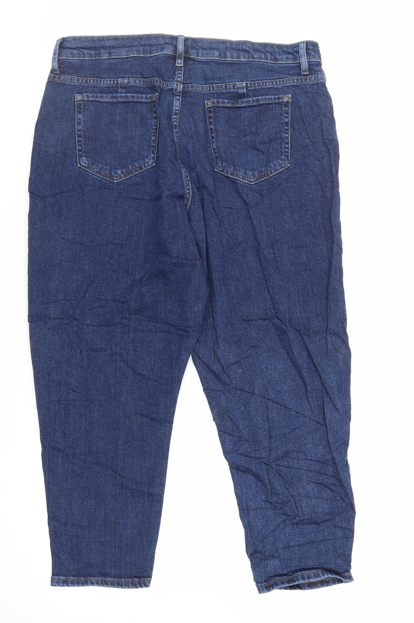 Womens UK Size 34 in Marks and Spencer Regular Fit Mom Blue Jeans