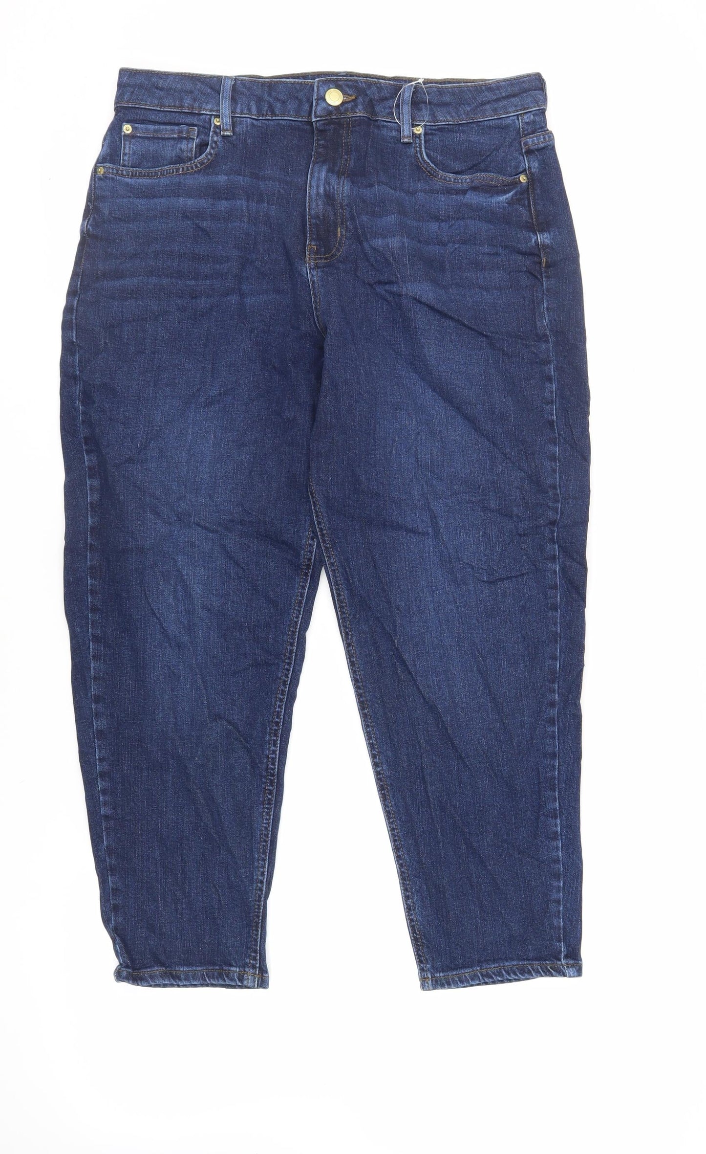 Womens UK Size 34 in Marks and Spencer Regular Fit Mom Blue Jeans