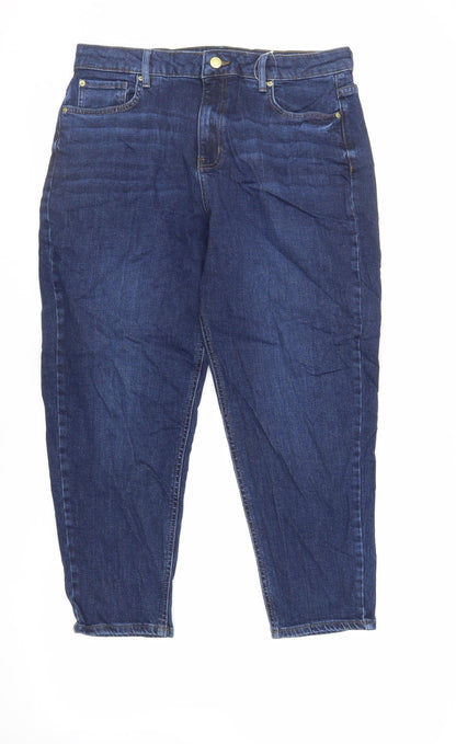 Womens UK Size 34 in Marks and Spencer Regular Fit Mom Blue Jeans