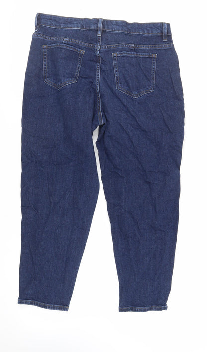 Womens UK Size 34 in Marks and Spencer Regular Fit Mom Blue Jeans