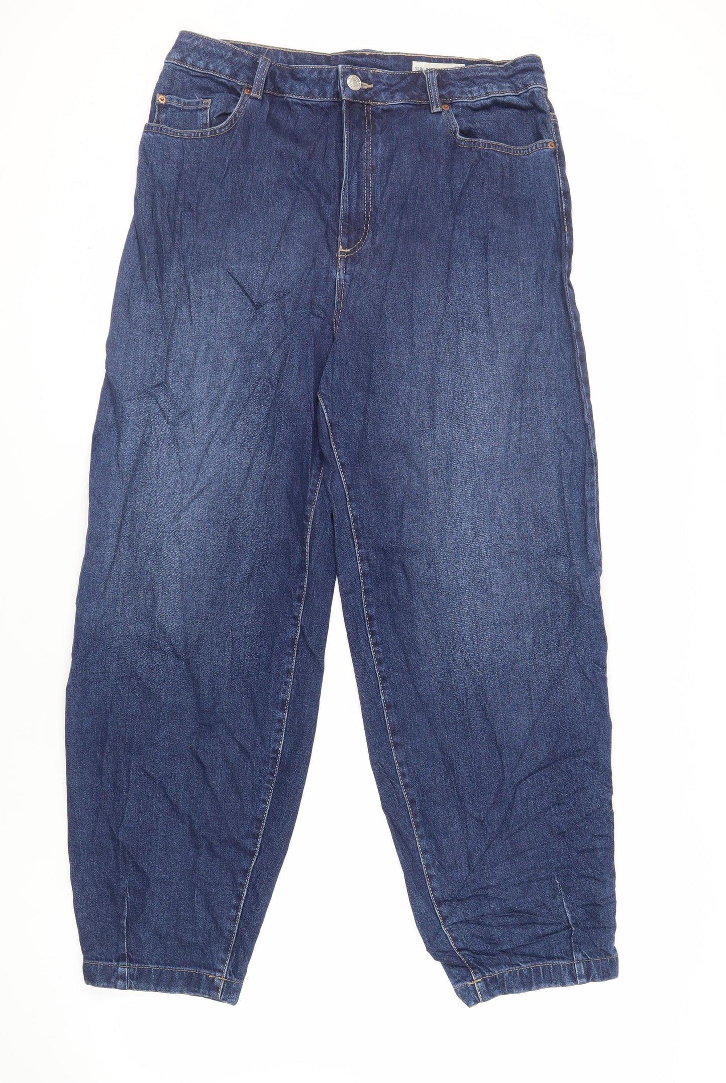 Womens UK Size 34 in Marks and Spencer Regular Fit Tapered Blue Jeans