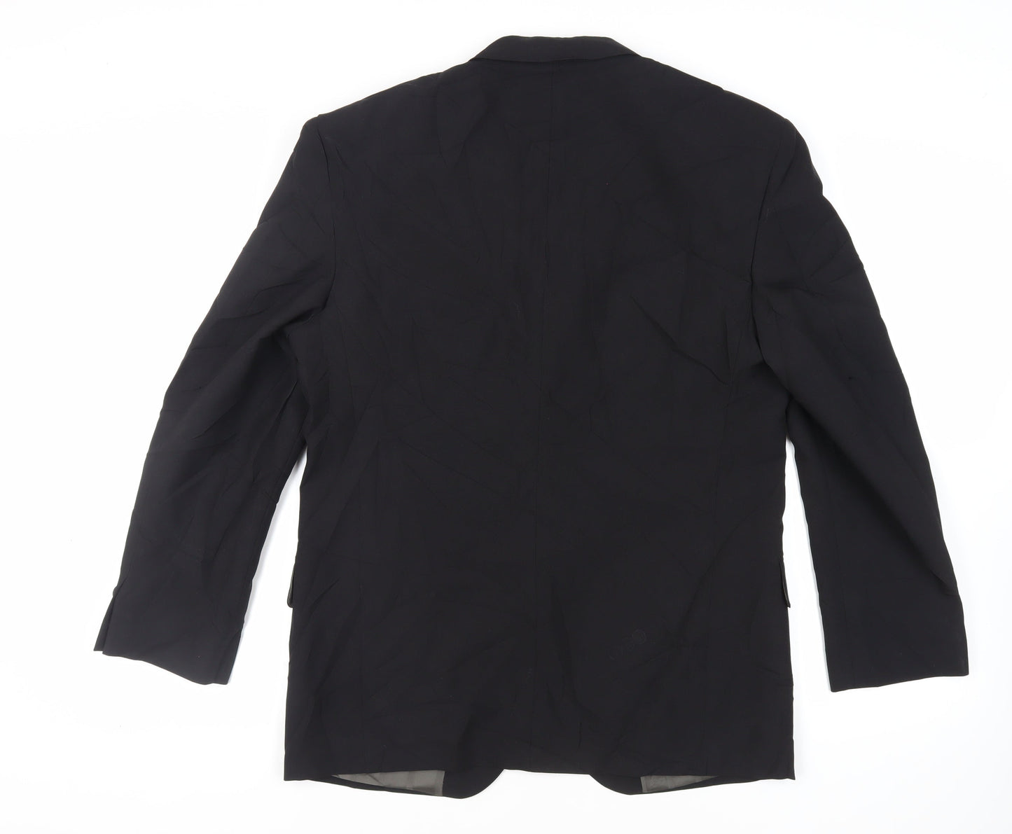 Portefino Mens Black Polyester Jacket Suit Jacket Size 40 Regular