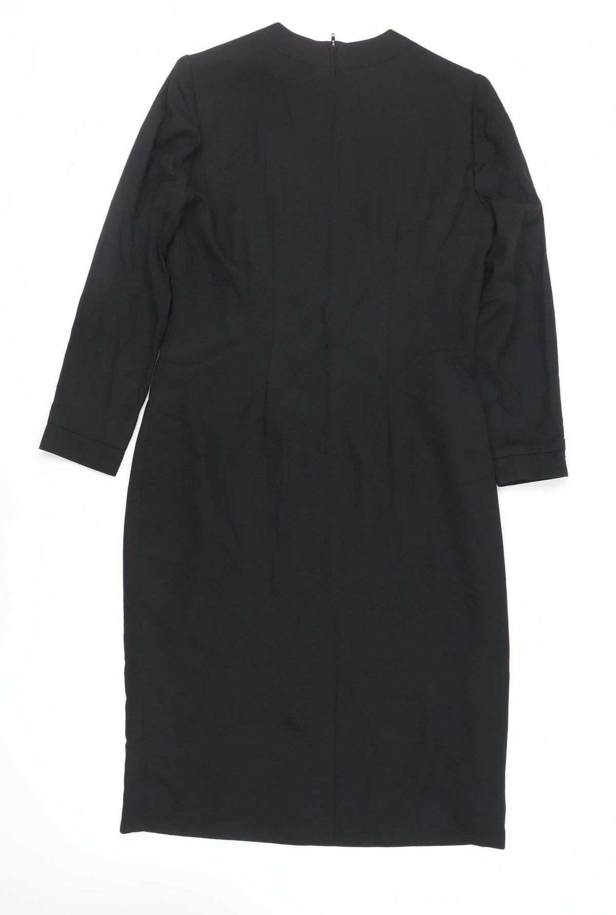 Henry Lee Womens Black Polyester Sheath Size 10 Mock Neck Zip