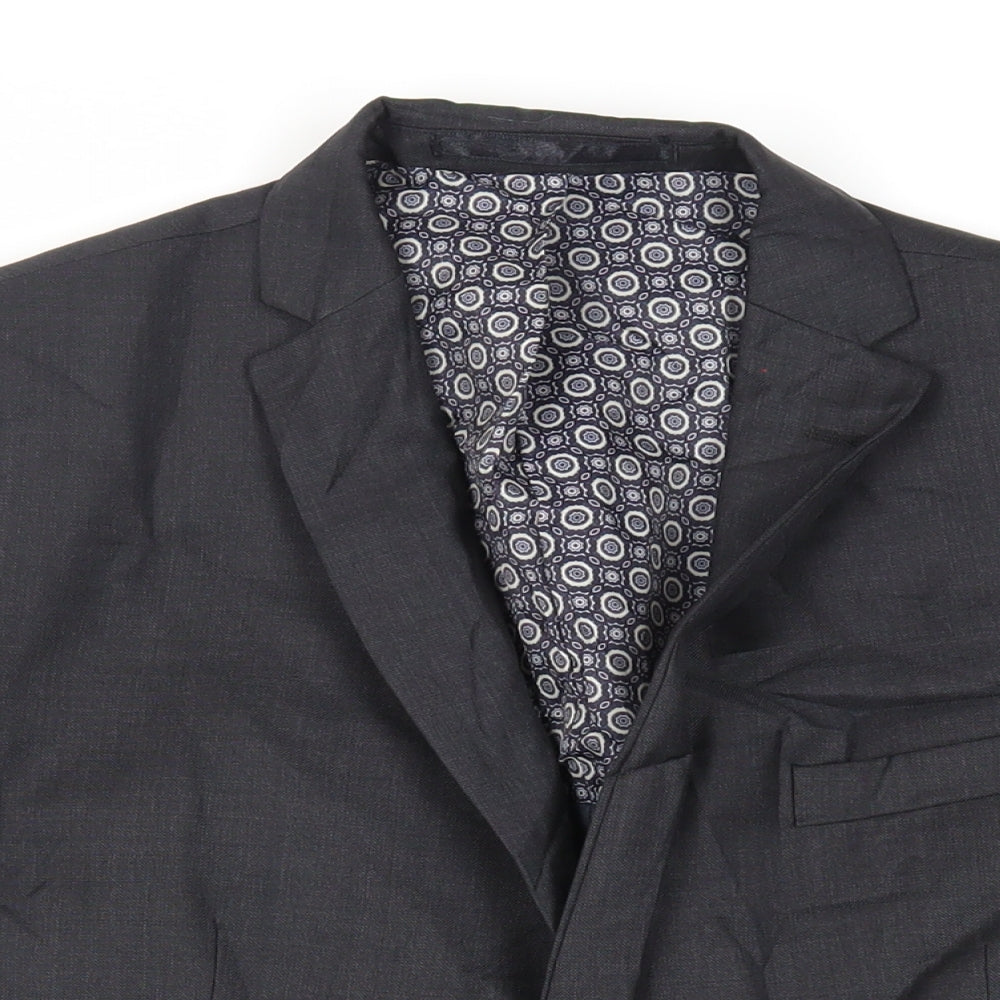 Mens UK Size 42 Racing Green Regular Grey Suit Jacket