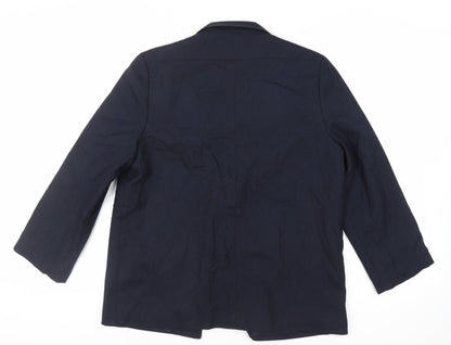 EWM Womens Blue Jacket Blazer Size 12 Button - Vintage