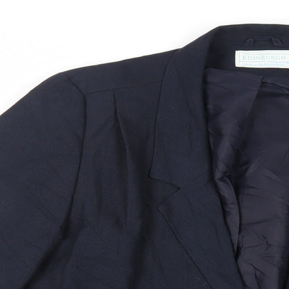 EWM Womens Blue Jacket Blazer Size 12 Button - Vintage