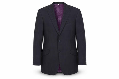 Marks & Spencer Mens Blue Striped Polyester Jacket Suit Jacket Size 42 Regular