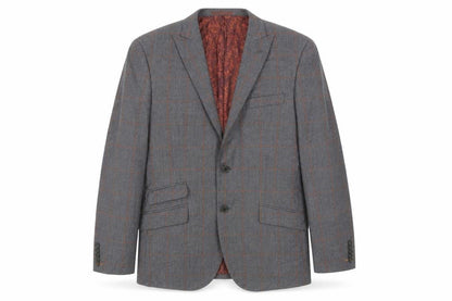English Laundry Mens Grey Plaid Wool Jacket Suit Jacket Size 40 Regular