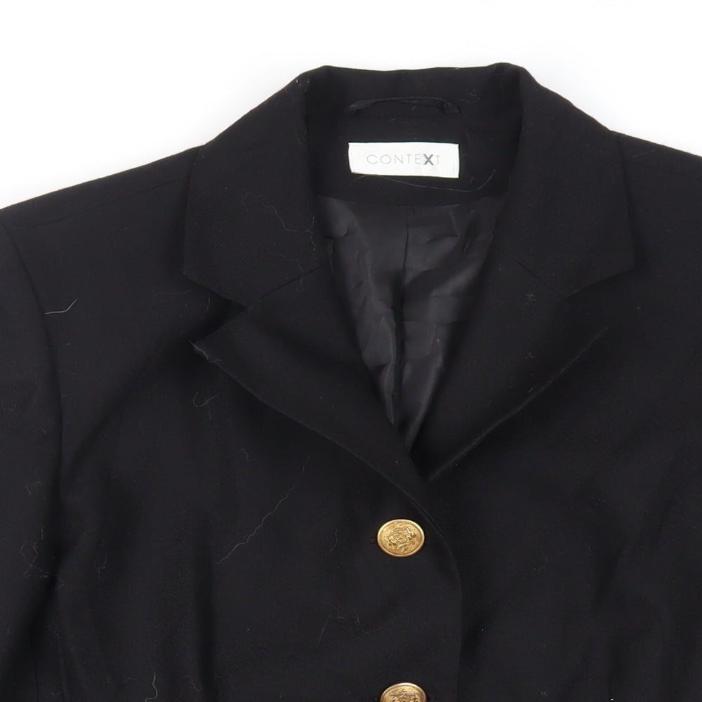 Womens UK Size 12 CONTEXT Black Jacket