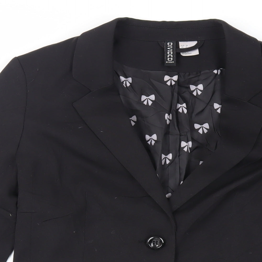 Divided by H&M Womens Black Jacket Blazer Size 8 Button