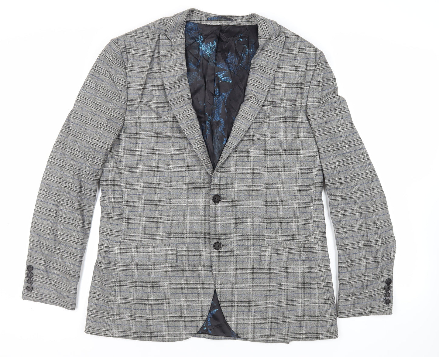 Mens UK Size 44 River Island Regular Grey Suit Jacket