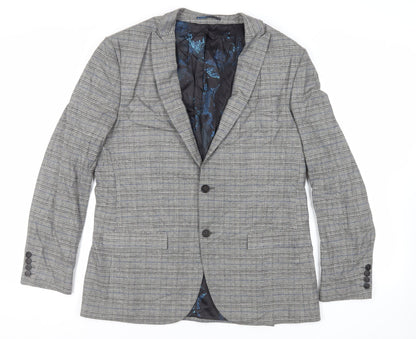 Mens UK Size 44 River Island Regular Grey Suit Jacket