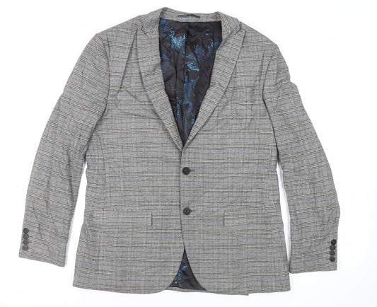 Mens UK Size 44 River Island Regular Grey Suit Jacket
