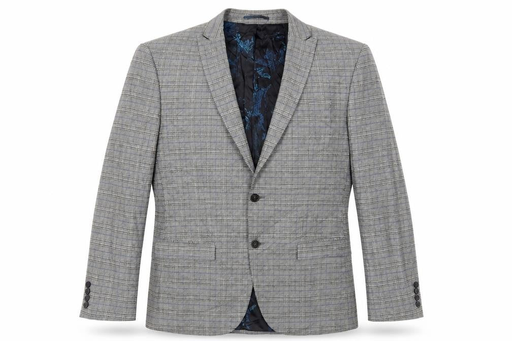 Mens UK Size 44 River Island Regular Grey Suit Jacket