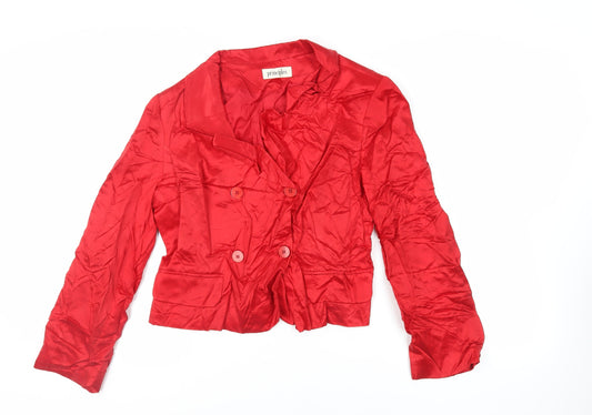 Principles Womens Red Jacket Blazer Size 14 Button