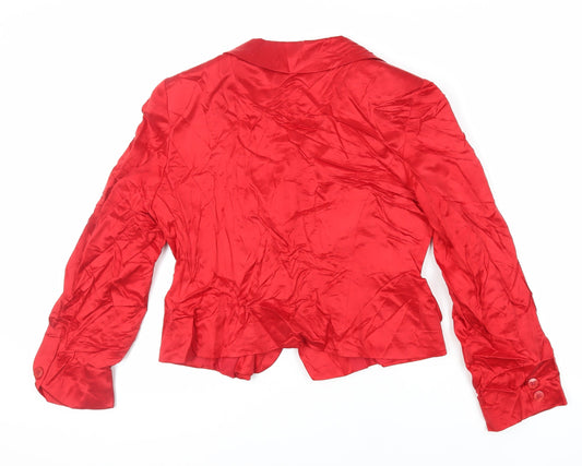 Principles Womens Red Jacket Blazer Size 14 Button