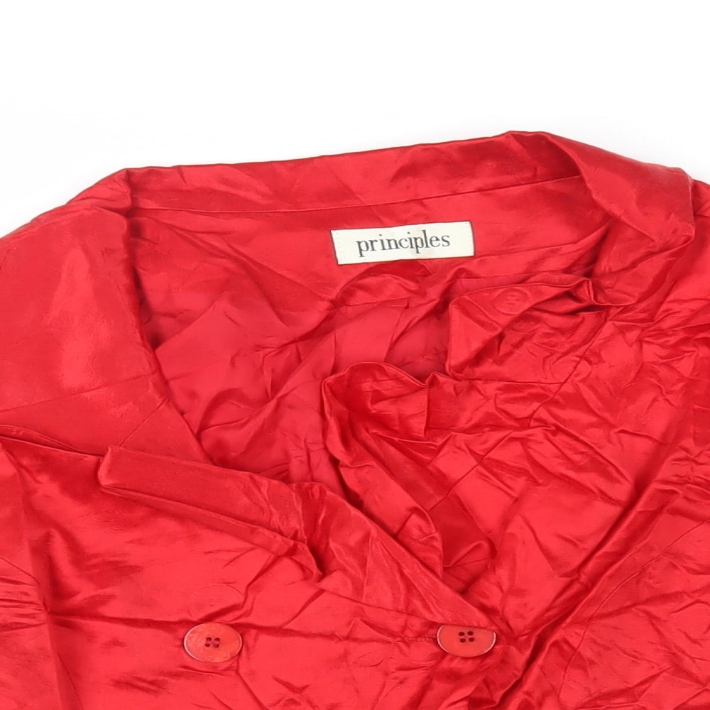 Principles Womens Red Jacket Blazer Size 14 Button