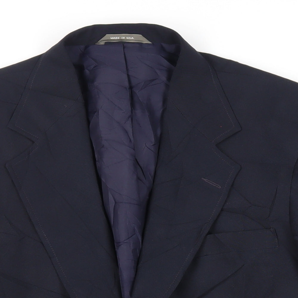 Haggar Mens Blue Polyester Jacket Blazer Size 42 Regular