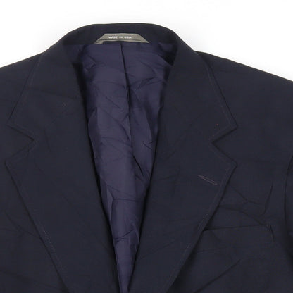 Haggar Mens Blue Polyester Jacket Blazer Size 42 Regular