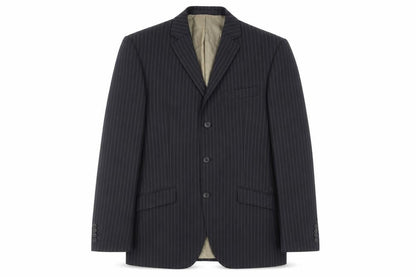 Marks & Spencer Mens Black Striped Wool Jacket Suit Jacket Size 38 Regular