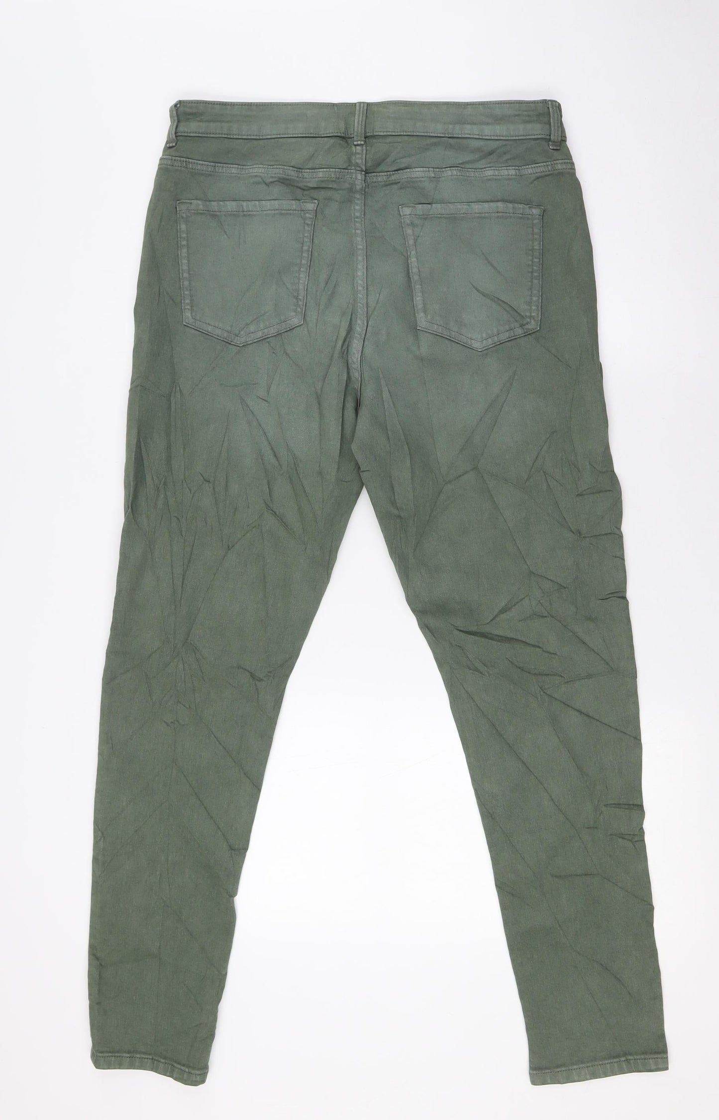 Womens UK Size 14 Marks and Spencer Regular Fit Skinny Green Jeans