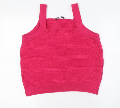 Womens UK Size L Marks and Spencer Pink Vest Jumper