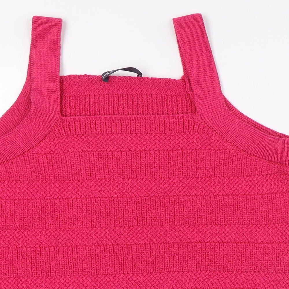 Womens UK Size L Marks and Spencer Pink Vest Jumper
