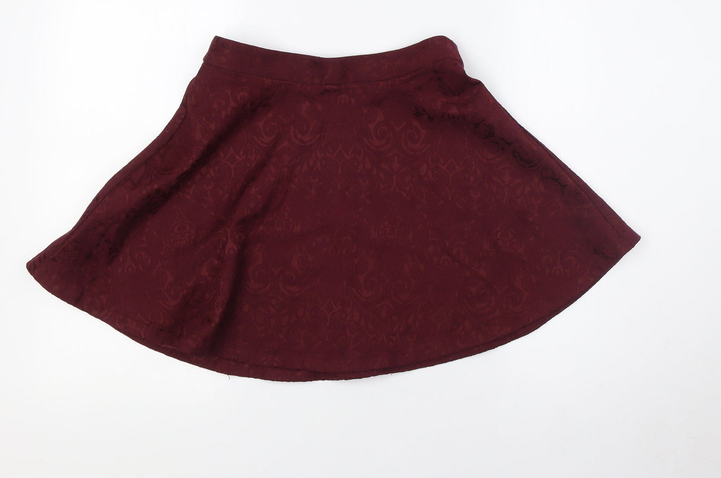 FOREVER 21 Womens Red Cotton A-Line Skirt Size S Zip