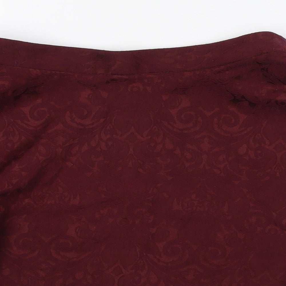 FOREVER 21 Womens Red Cotton A-Line Skirt Size S Zip