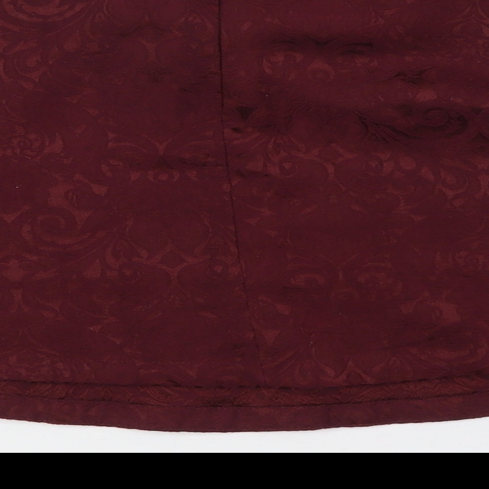 FOREVER 21 Womens Red Cotton A-Line Skirt Size S Zip