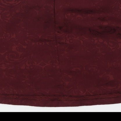 FOREVER 21 Womens Red Cotton A-Line Skirt Size S Zip