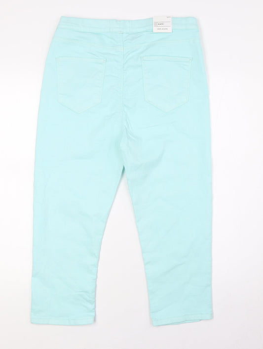 365 Denim Womens Green Cotton Cropped Jeans Size 12 L20 in Regular