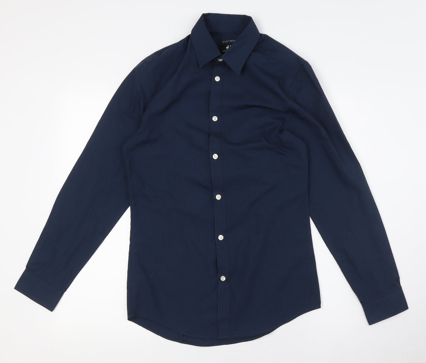 Mens UK Collar Size XS H&M Smart Blue  Dress Shirt