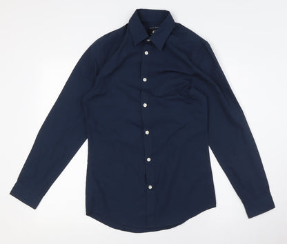 Mens UK Collar Size XS H&M Smart Blue  Dress Shirt