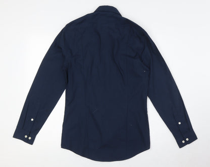 Mens UK Collar Size XS H&M Smart Blue  Dress Shirt
