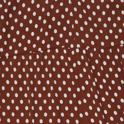 ASOS Womens Brown Polka Dot Polyester A-Line Size 22 Round Neck