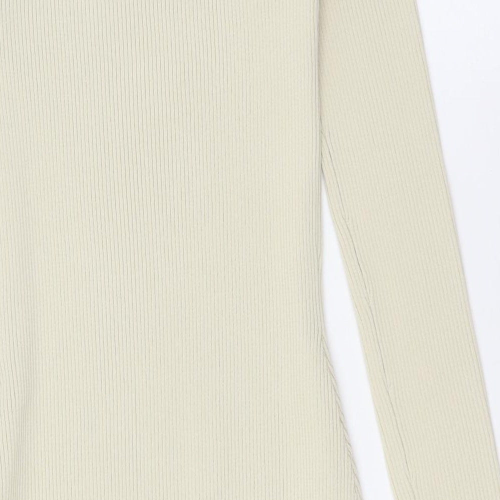 PRETTYLITTLETHING Womens Ivory Polyester Pencil Dress Size M One Shoulder