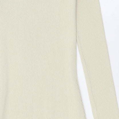 PRETTYLITTLETHING Womens Ivory Polyester Pencil Dress Size M One Shoulder