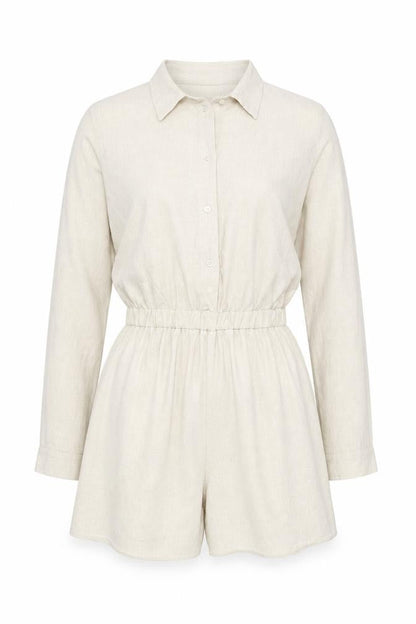 Womens UK Size 12 Boohoo One-Piece Beige Playsuit