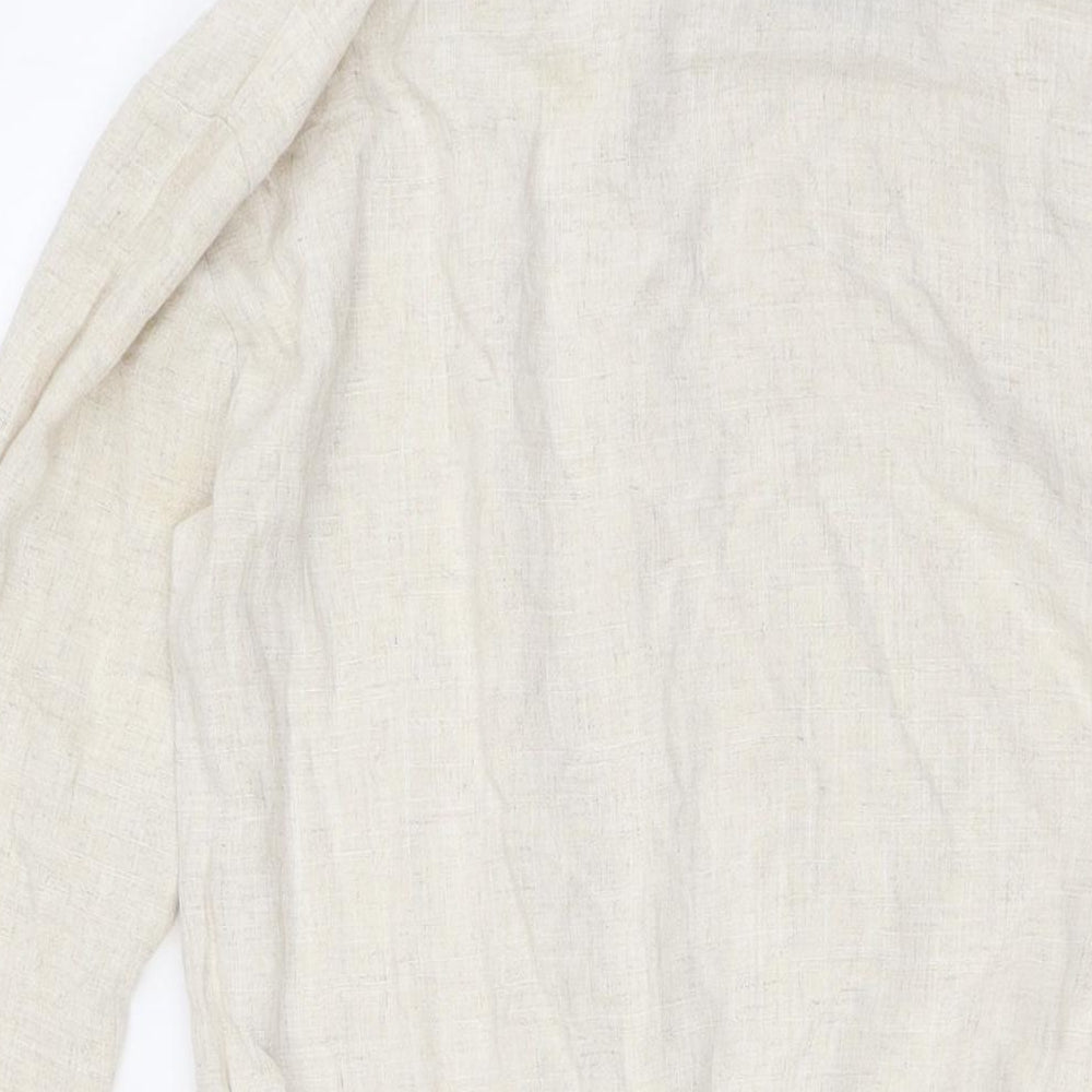 Boohoo Womens Beige Viscose Playsuit One-Piece Size 12 L3 in Button