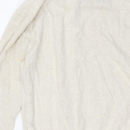 Boohoo Womens Beige Viscose Playsuit One-Piece Size 12 L3 in Button