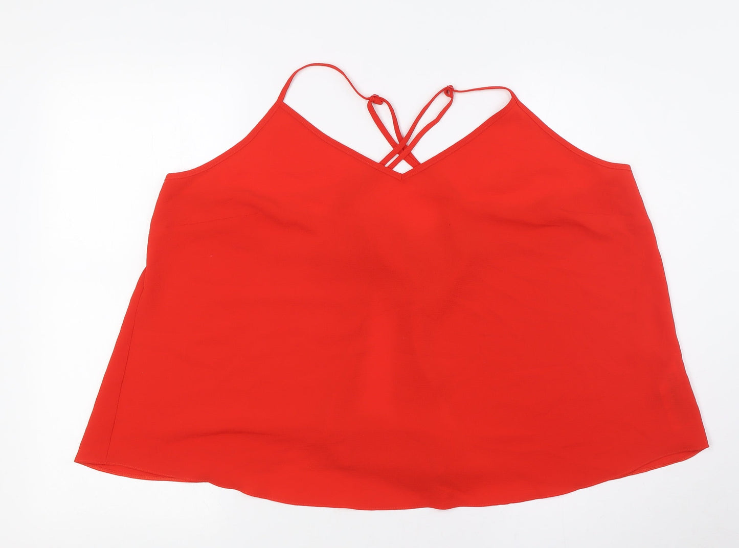 Womens UK Size 20 Red Herring Red Basic Button-Up