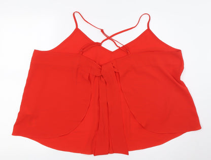 Womens UK Size 20 Red Herring Red Basic Button-Up