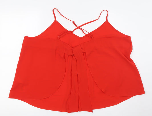 Womens UK Size 20 Red Herring Red Basic Button-Up