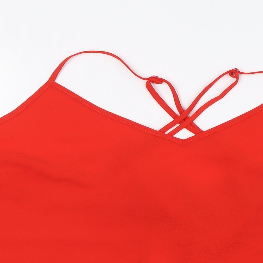 Womens UK Size 20 Red Herring Red Basic Button-Up