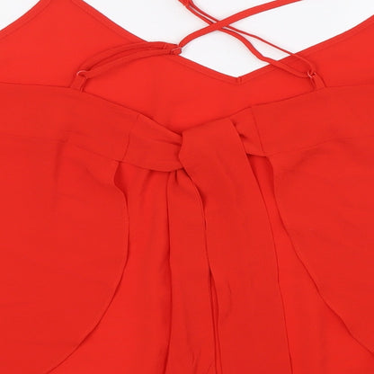 Womens UK Size 20 Red Herring Red Basic Button-Up