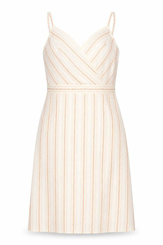 Jesire Womens Ivory Cotton A-Line Size 8 V-Neck Zip
