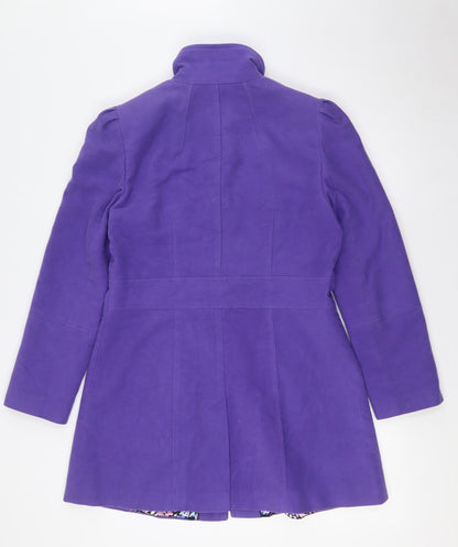 Per Una Womens Purple Overcoat Coat Size 12 Button